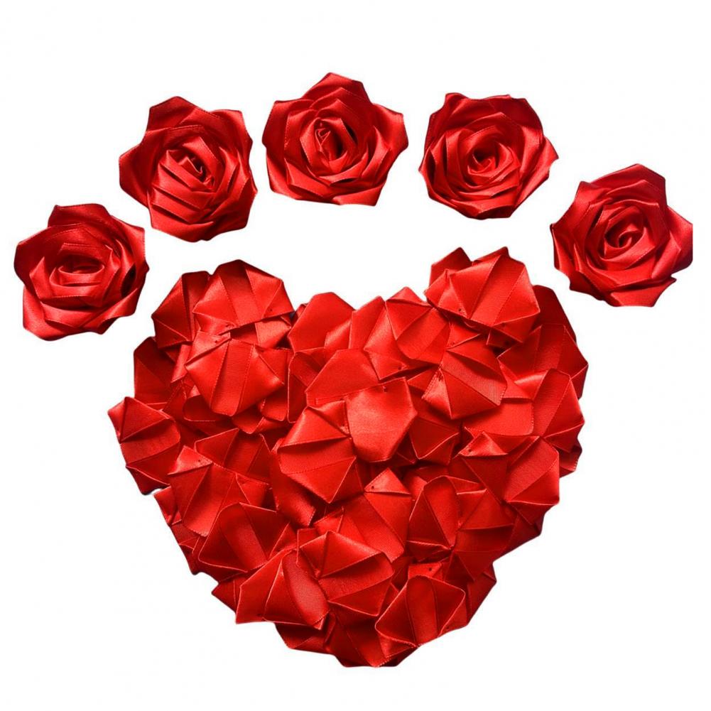 Floral Arrangement Accessories Handmade Satin Flower Petals Eternal Rose Petal Diy Bouquets for Wedding Anniversary Birthday