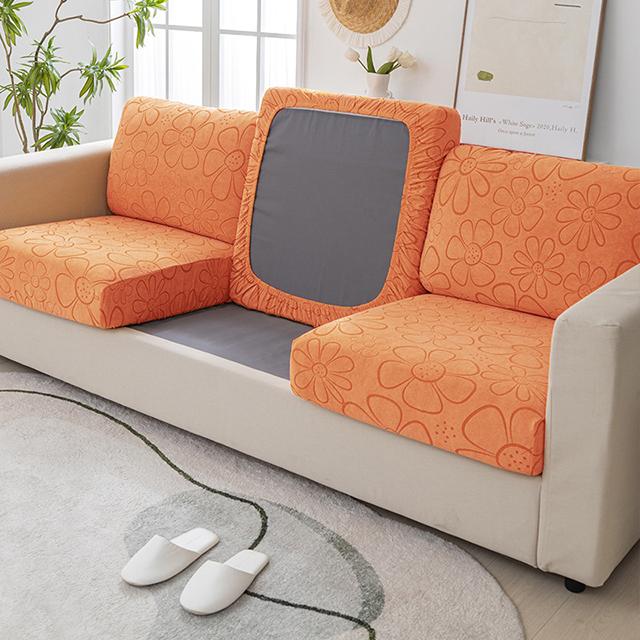 

Жаккардовый чехол на подушку для дивана с солнечным цветком для гостиной, эластичный чехол для дивана, моющийся съемный чехол для дивана, защита для мебели Normal Size (S)-1pc оранжевый