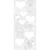 Sticker - PEEL OFF'S HEARTS FLOWERS RED - 105x232 - Color Red - Color White