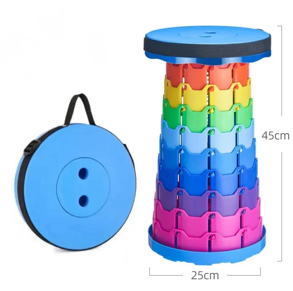 Portable Telescopic Folding Chair Portable Foldable Folding Stool for Outdoor Fishing Camping or Traveling Sturdy Telescopic