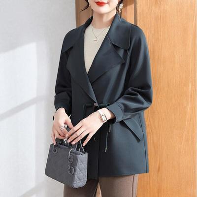 XUEXI Women's Autumn Lapel Windbreaker Jacket