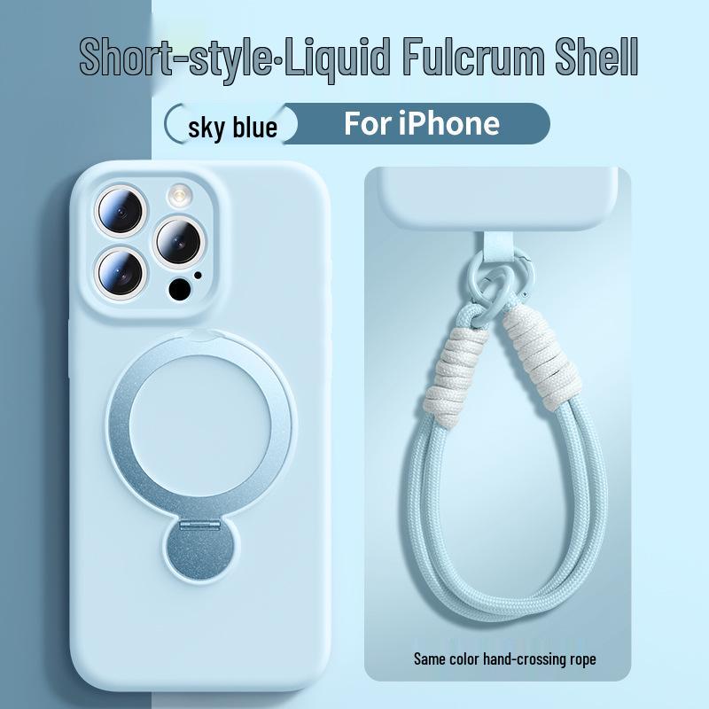 Custodia con Laccio per iPhone 17 Pro Max/Pro in Silicone Liquido Magnetica Anti-Caduta con Supporto a 360°