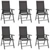 Day and Night - Day and Night Folding Garden Chairs 6 Units Black Textilene