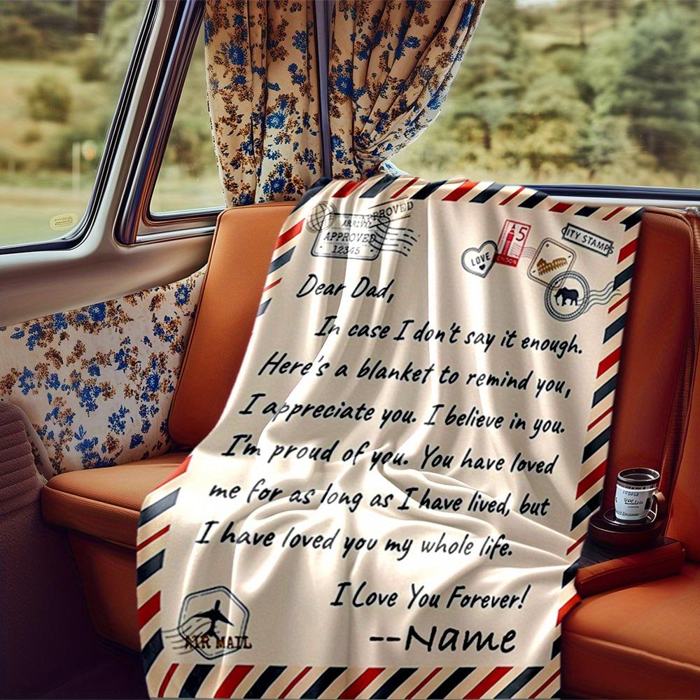 Dad'S Love Blanket Personalized Name Soft Comfortable Stylish Blanket Car Blanket Perfect For Travel Camping Outdoor Home Suitable For All Seasons