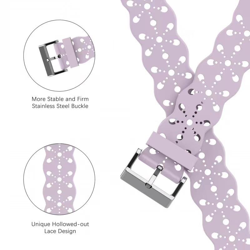 Мереживний силіконовий ремінець для браслета Apple Watch 49/45/41/44/42/40/38 мм дихаючий ремінець браслета для iWatch UItra 9 8 7 6 5 4 3 SE