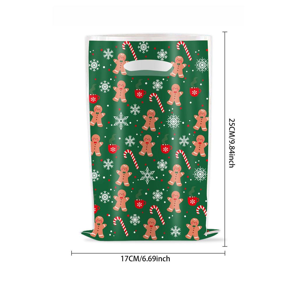 10pcs Christmas Bags Snowflakes Candy Gift Bags Merry Christmas Decoration Gift Wrapping Treat Bags New Year Packing Bag