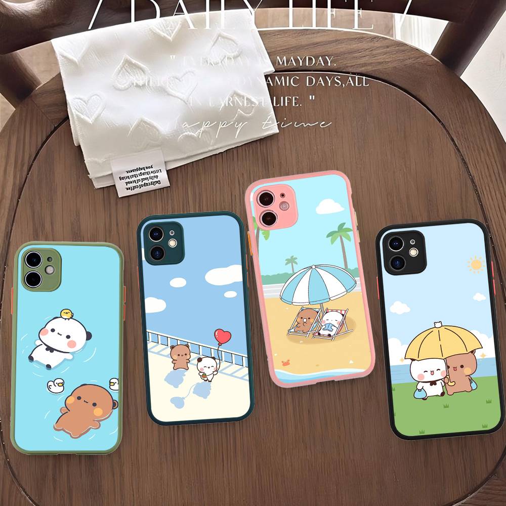 Cute Cartoon Bubu Dudu Phone Case For iPhone 16 15 14 Plus 15 13 12 11 Pro Max X XS MAX Matte Cover