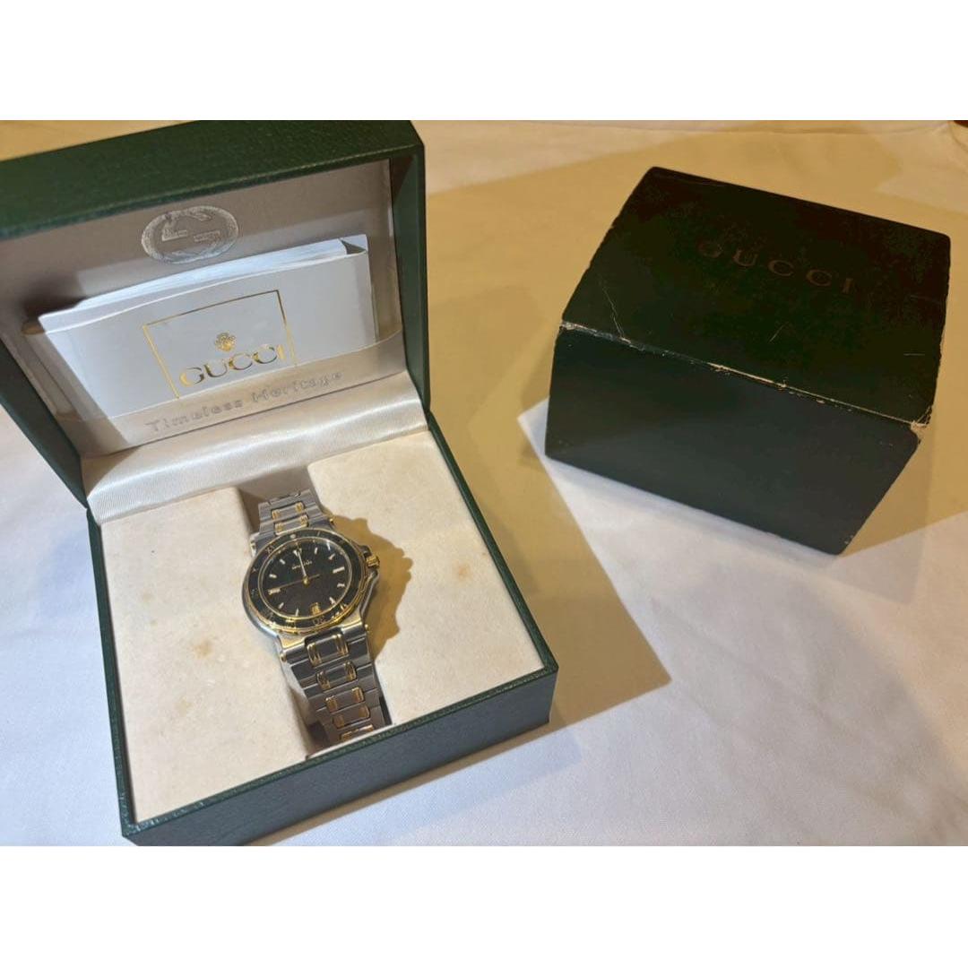 Used GUCCI watch 9700L men s junk item with box and manual