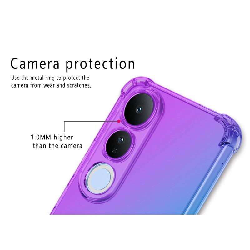 For VIVO V50 Lite V50E Regnbuegradient Støtsikkert Telefondeksel Myk TPU Gjennomsiktig Anti-fall Deksel for VIVO V 50 Kollisjonsputer Deksel