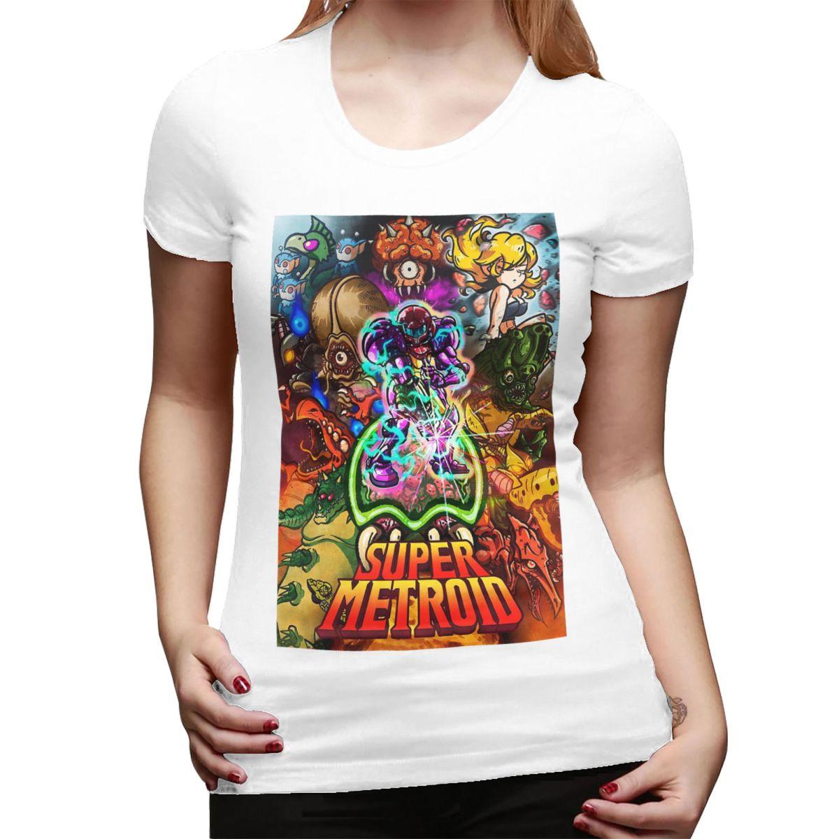 

Super Metroid Large Game TShirt for Women ONeck Streetwear T Shirts Womens Tees Short Summer Clothes Tops S