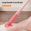 2 Pcs Toe Cleaning Brush Silicone Foot Scrubber with 15.7" Long Handle Soft Cleaning Shower Brush Foot Care Tool for Seniors Elderly Men Women