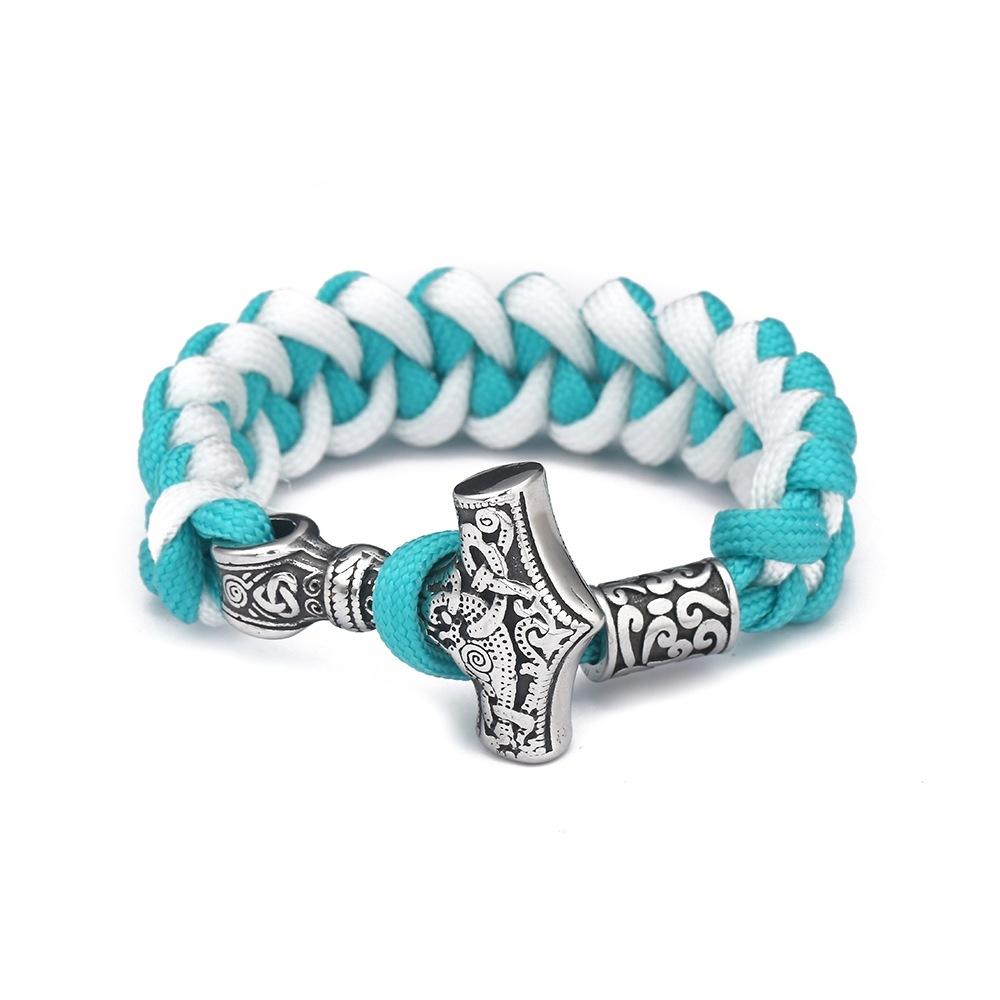 Mitologia nordycka Wiking Młot Thora Bransoletka ze sznurka parasolowego Bransoletka z węzłem kilowym 