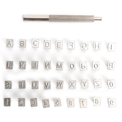 37 Stück Alphabet Stanzwerkzeug Legierter Stahl Zahl DIY Leder Handwerkzeug für Handgefertigte Taschen