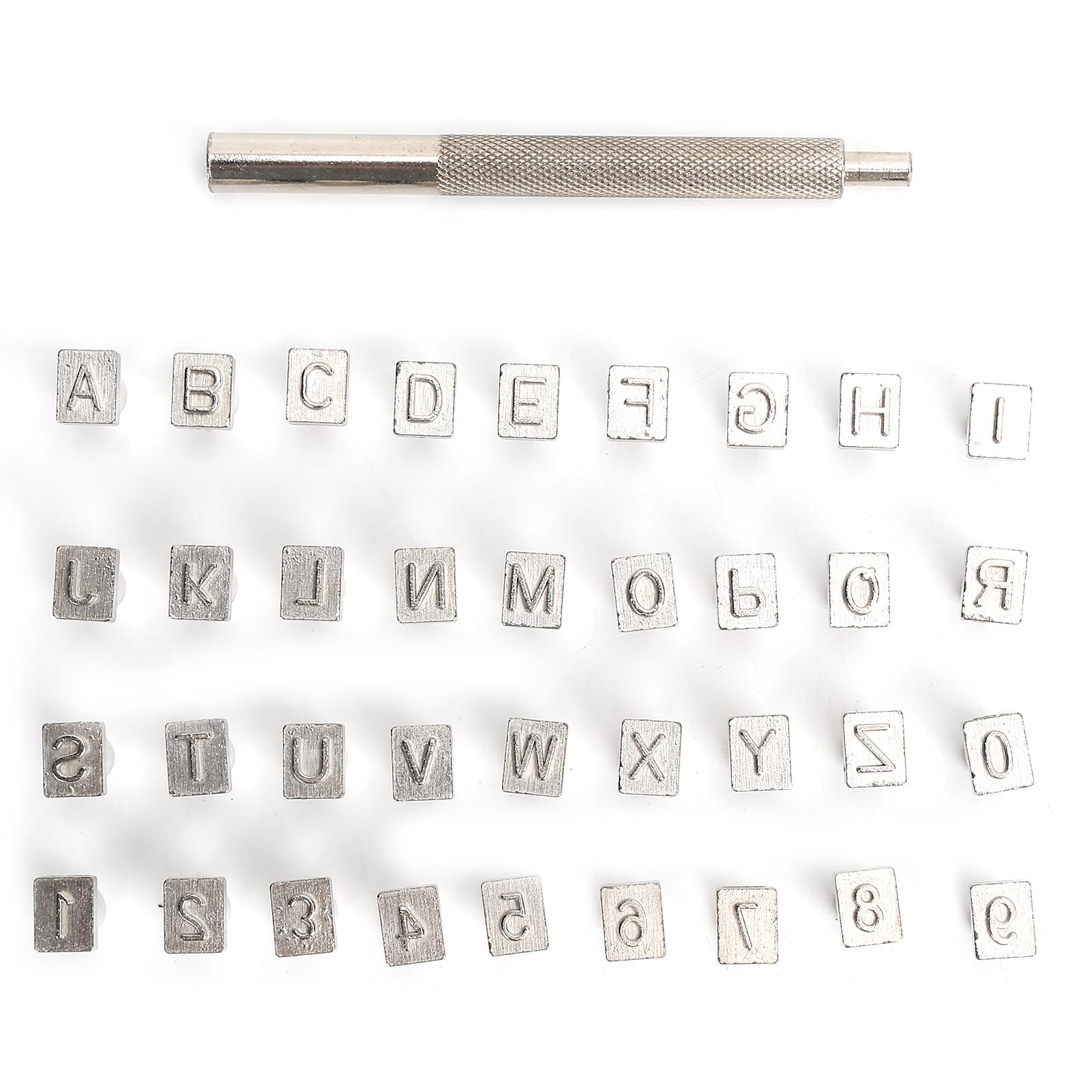 

37Pcs Alphabet Punch Alloy Steel Number DIY Leather Hand Tool for Hand Made Bags