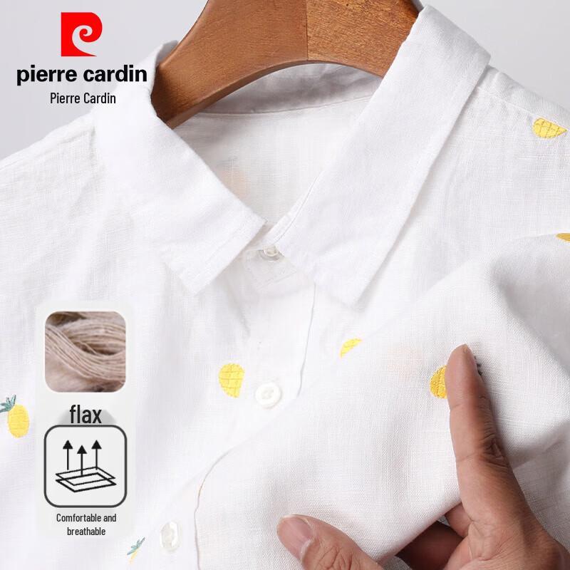 Pierre Cardin Men s 100% Linen Short Sleeve Shirt S