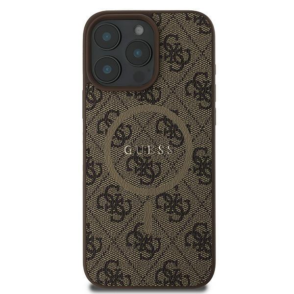 Custodia per iPhone 16 Pro Guess MagSafe Logo Classico Marrone