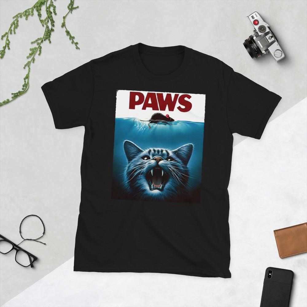 Paws Cat and Mouse Parody Funny Cat T-Shirt Unisex T-Shirt L