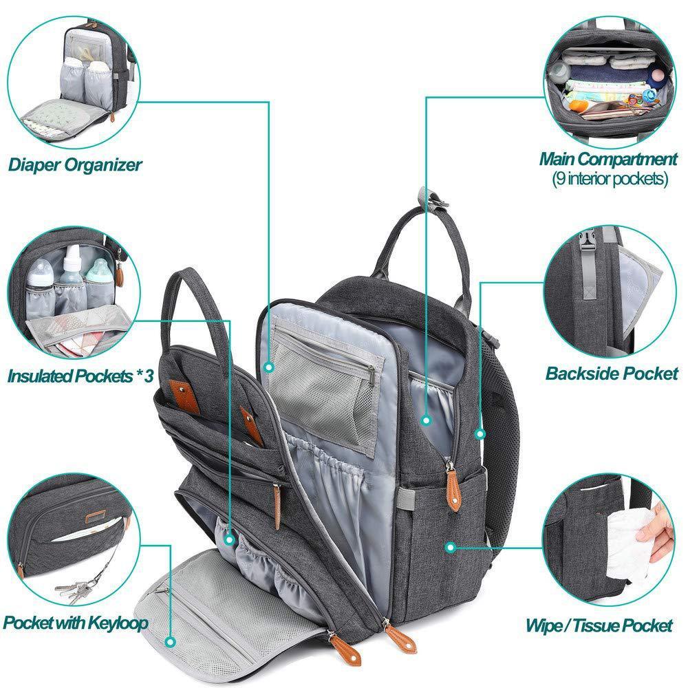 Foldable Waterproof Mommy Backpack with Bed - Multifunctional Large Capacity for Mother and Baby.