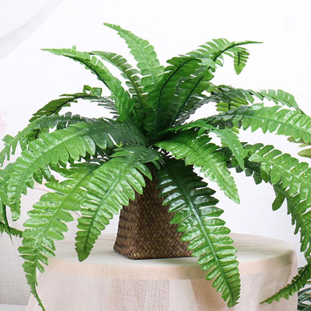 Artificial Boston Fern Fake Fern Bush Plant 20 Leaves for Each Bouquet Fake Grass Leaves Plant Lifelike for Office Garden Decor