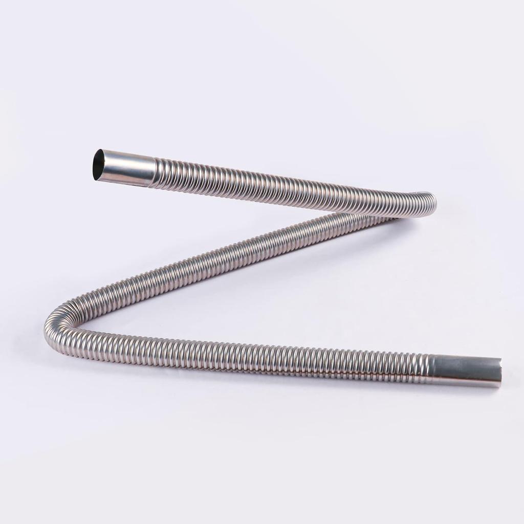 FizLig Stainless Steel Exhaust Pipe - 47" Flexible Diesel Exhaust Extension For Trucks/Generators, Anti-Corrosion Pipe With Clamp Kit, Compatible