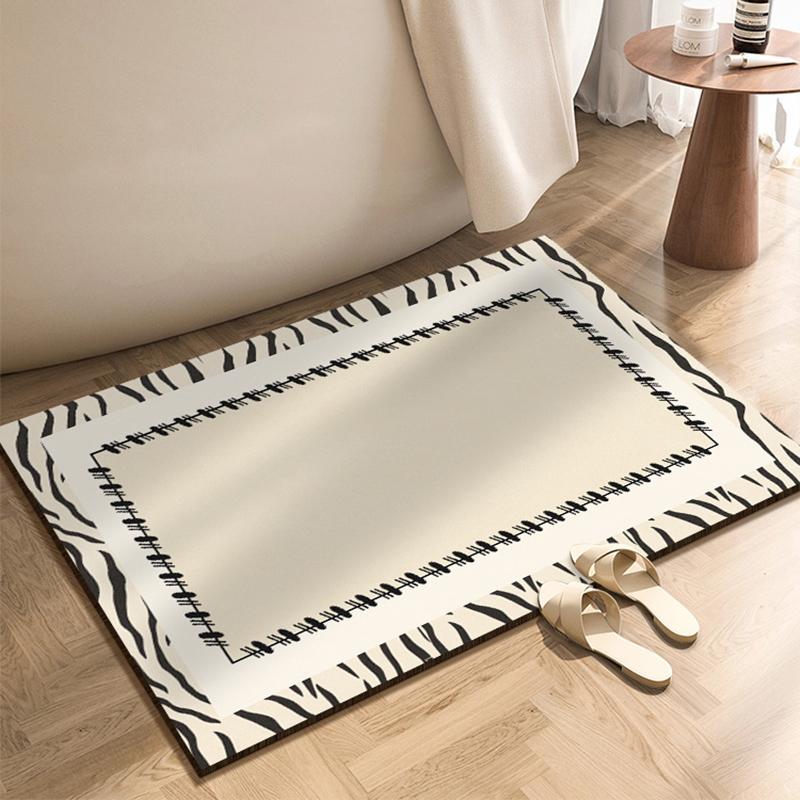 Ins Style Diotomite Bath Floor Mat Absorbent Bathroom Carpet Anti Slip Quick Dry Rugs Shower Toilet Pad Doormat Washable