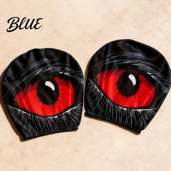 Skin-friendly Car Accessory 2 Pcs Red Demon Eye Headrest Covers Universal Washable Cover Pillow Cases Breathable Decor for Vehicle Interior