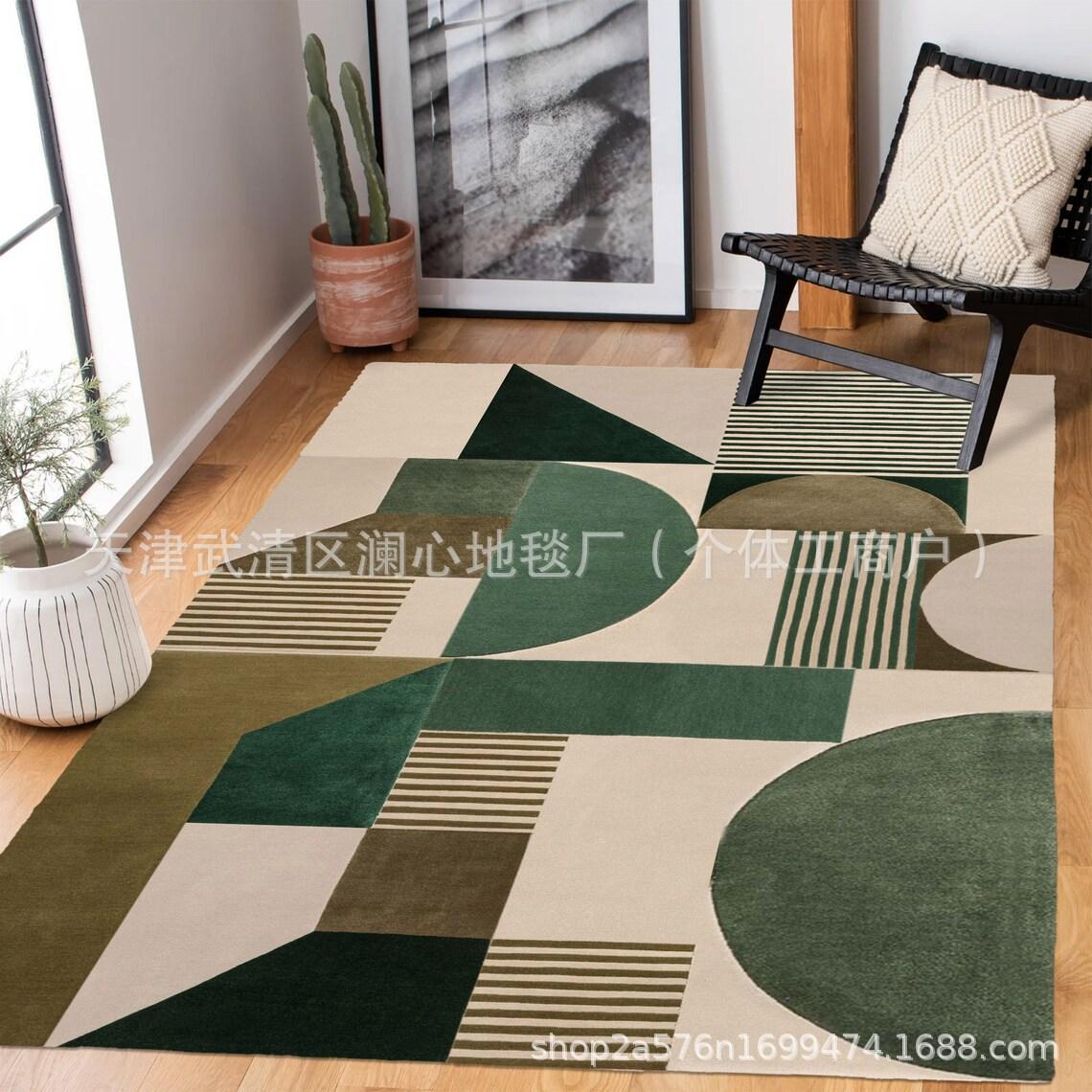

Retro Geometric Living Room Carpet - Wear & Stain-resistant, Easy-care 40x60cm - Crystal Velvet