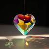 Seven-Color Crystal Glass Heart Ornament for Christmas Tree and New Year Decoration