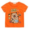 Capybara T-shirt Kawaii Cartoon Tee-shirt 100%Cotton Children Tshirt Camisetas Cute Casual Tees Top Kids Short Sleeve Versatile