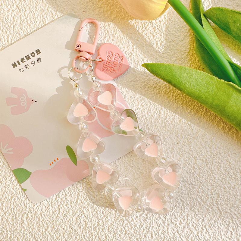 

Креативный цветной акриловый кулон-подвеска для мобильного телефона в форме сердца, брелок, цепочка для подвешивания на сумку, украшение для чехла для наушников, аксессуары для ключей от машины