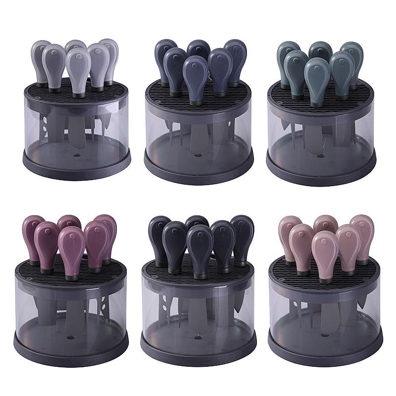 6-Piece Stainless Steel Cheese Knife Set: Includes Knife Block, Cutlery, Fork, and Butter Knife