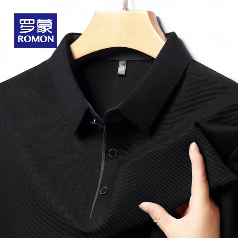 ROMON Men's High-Quality Long Sleeve Polo Shirt