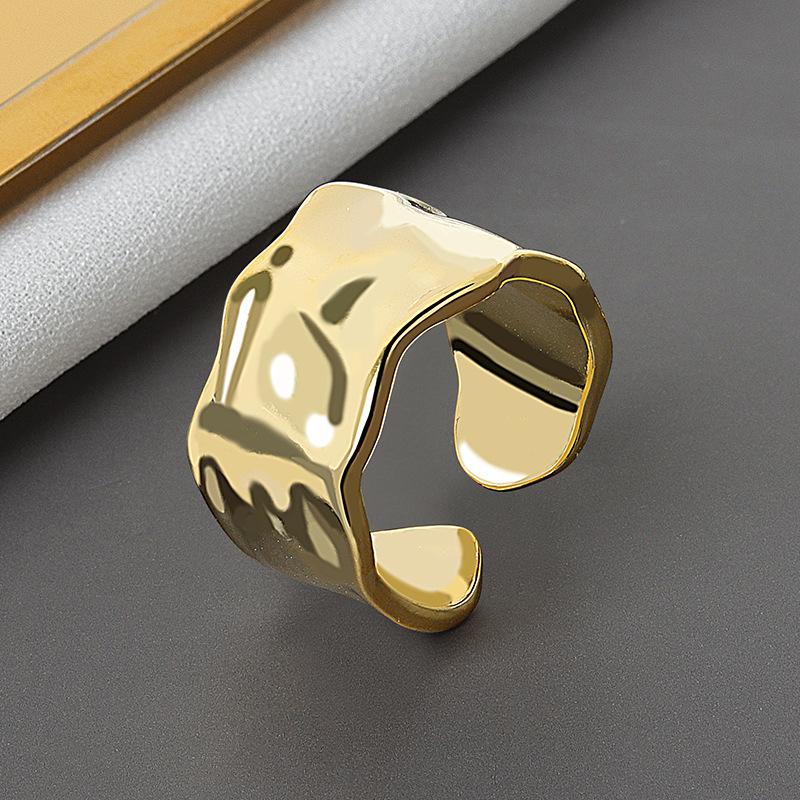 

Real 925 Sterling Silver bump gold color Ring For Fashion Women Party Cute Fine Jewelry Minimalist Accessories 2020 gift чорний
