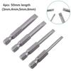 4 ks 50mm plochých šroubovacích bitů 3-6mm magnetické ploché hlavy 1/4'' šestihranná stopka SL3/SL4/SL5/SL6 pro příslušenství k elektrickému nářadí