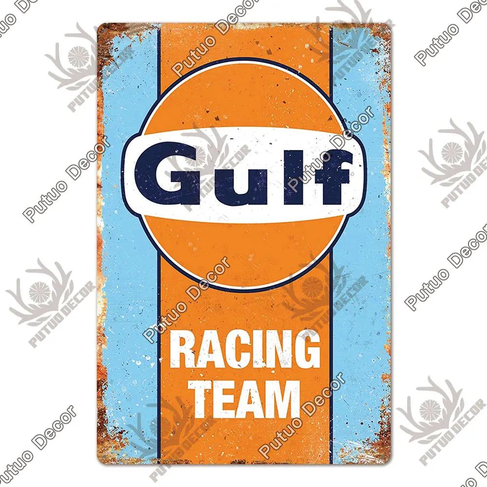 Putuo Decor Gas Oil Garage Vintage Metal Signs Tin Sign Retro Garage Decor Bar Pub Garage Gas Station Decorative Iron Plates