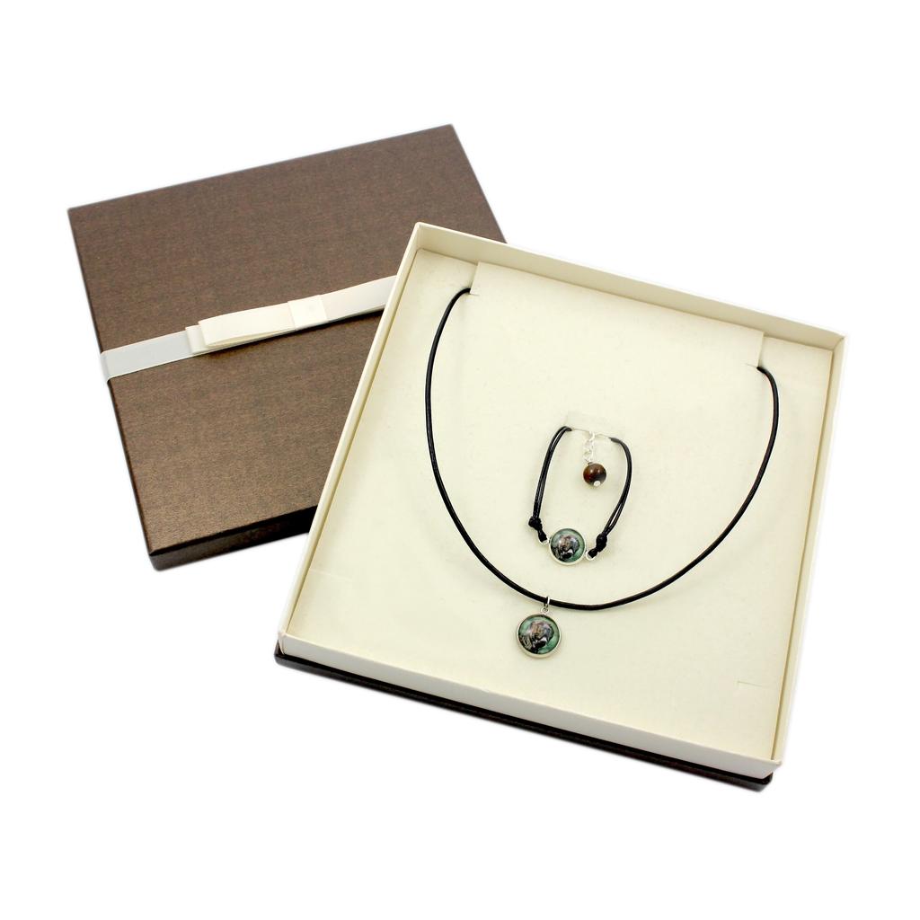 Fila Brasileiro – A set of jewelry with your photo, handmade set | Art-Dog