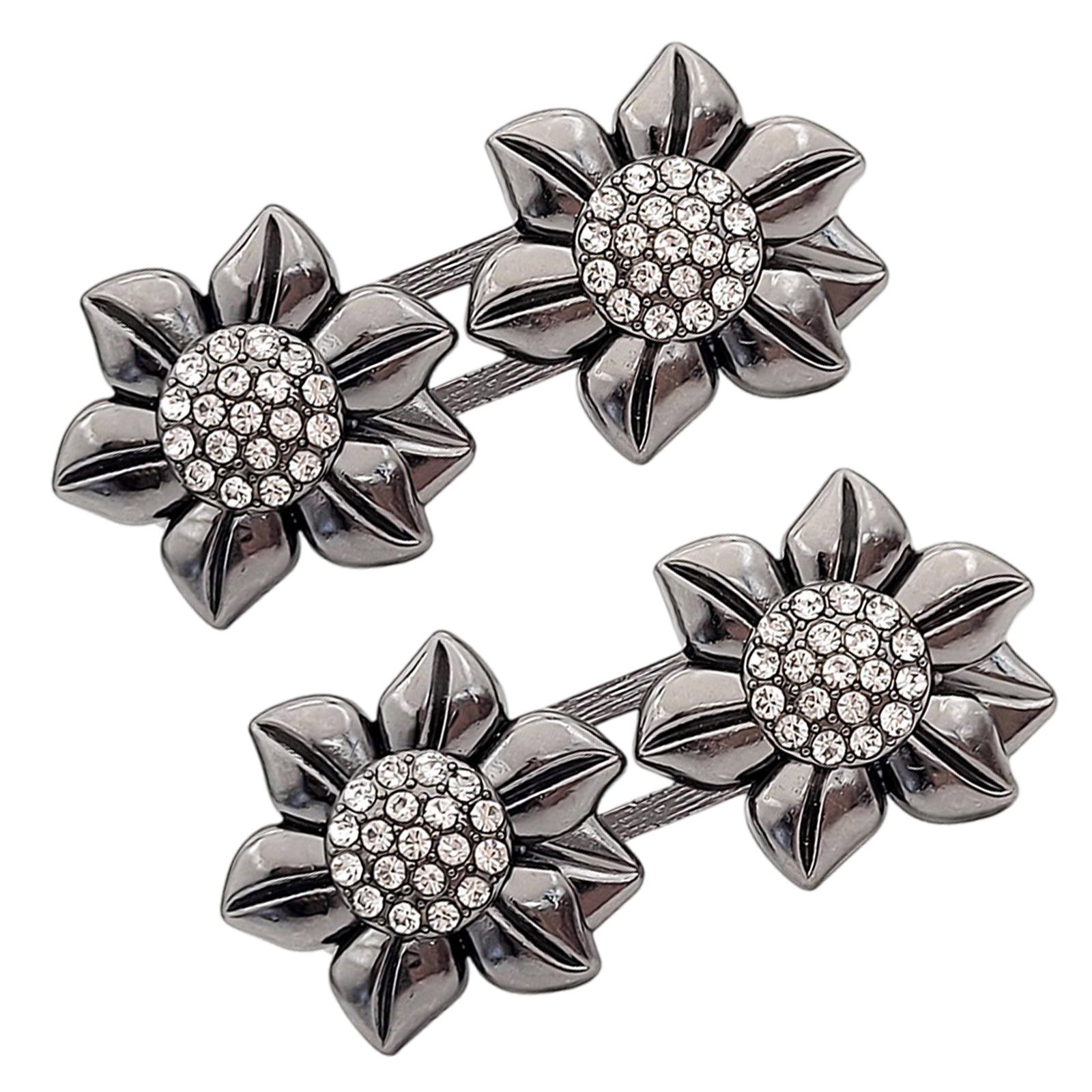 

Регулируемая застежка-кнопка, поясная пуговица с цветком из страз для джинсов, не требующая пришивания, аксессуар для одежды из сплава разноцветный