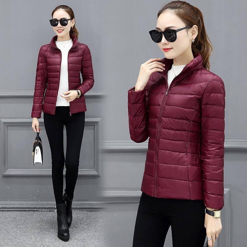 Women's Slim Feather Cotton Jacket - 2023 New Style, Stand Collar, Short, All-Match Autumn/Winter Workwear, Western Style.
