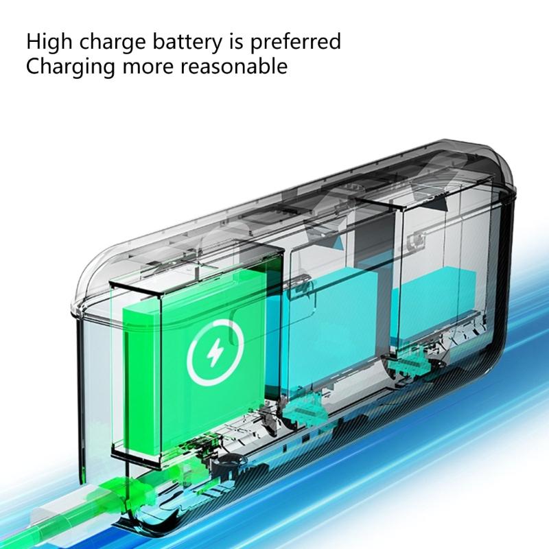 3 Channel Battery Charging Station for 13 Black Camera Power Management Quick Charge Storage Box with Card Slot