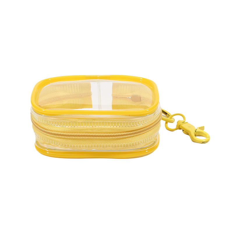 Small Clear Figure Display Bag with Keychain Portable Zipper Waterproof Mini Doll Pouch Carrying Case for Figures Collectibles