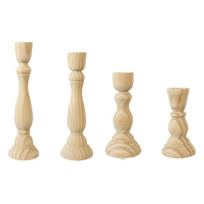 Wooden Candle Holder For Wedding Decorations Retro Wood Classic Candlestick Andle Stand Party Living Room Home Decoration