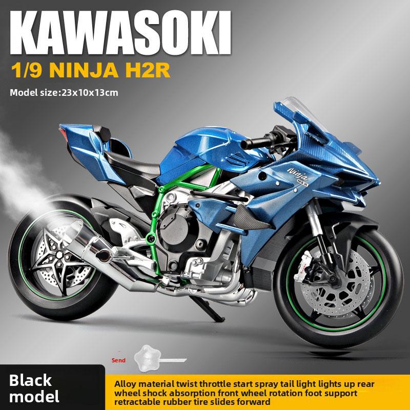 1/9 Scale Simulation Spray Kawasaki H2r Motorcycle Model Simulation Alloy Locomotive Toys Model Boy Car Collection Miniature