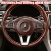 52mm 57mm Pins Sticker Car Steering Wheel Emblem Badge For Mercedes Benz C E S Class CLA CLS W212 W205 W204 Styling Accessories FK1