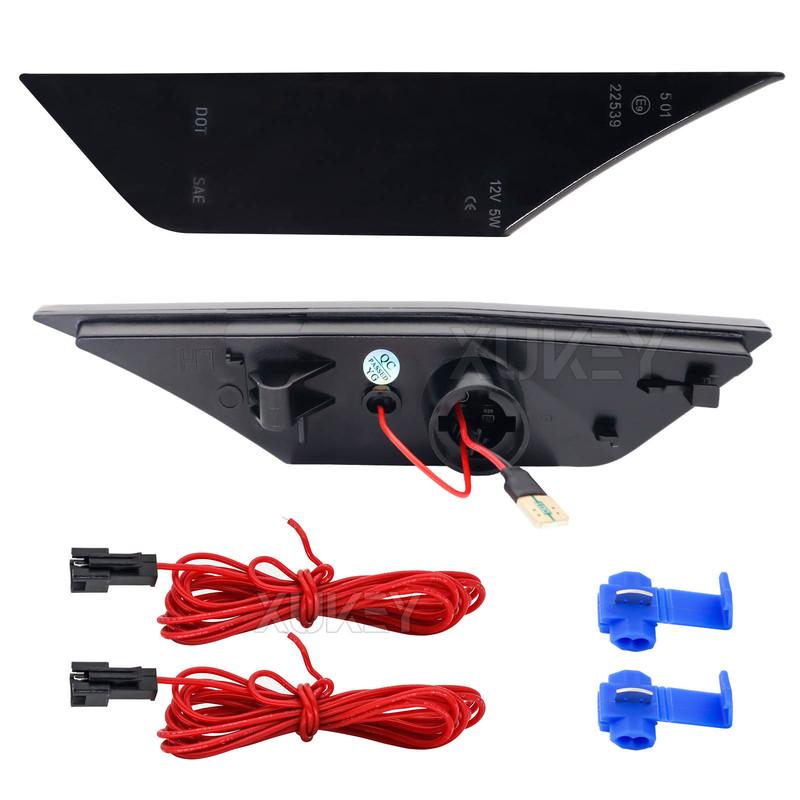 2x Front LED Side Marker Lights Turn Signal Lights Amber Sequential with White DRL for 2016- Honda Civic Sport Hatchback