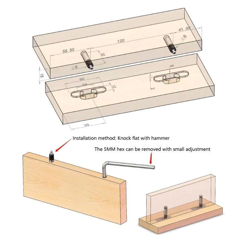 Pack of 20 Hide Mounting Connectors Accessory for Cabinets and Shelves Sturdy Stainless Steel Construction for Easy Use
