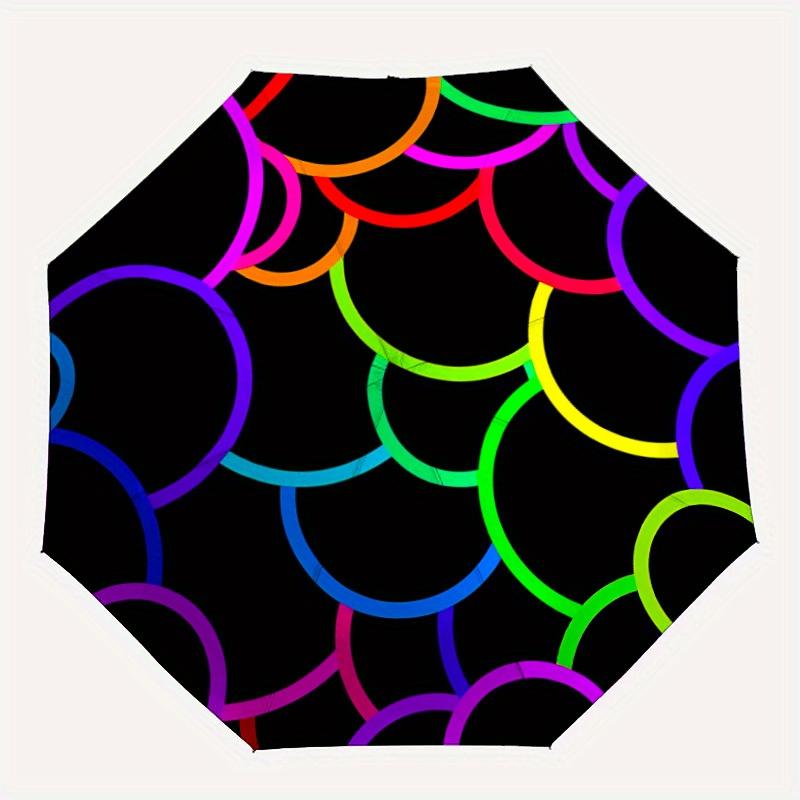 

1pc Circle PatternAutomatic Folding Umbrella, Portable & Foldable Design with 8 Ribs, Casual Outdoor Accessory yy250804294