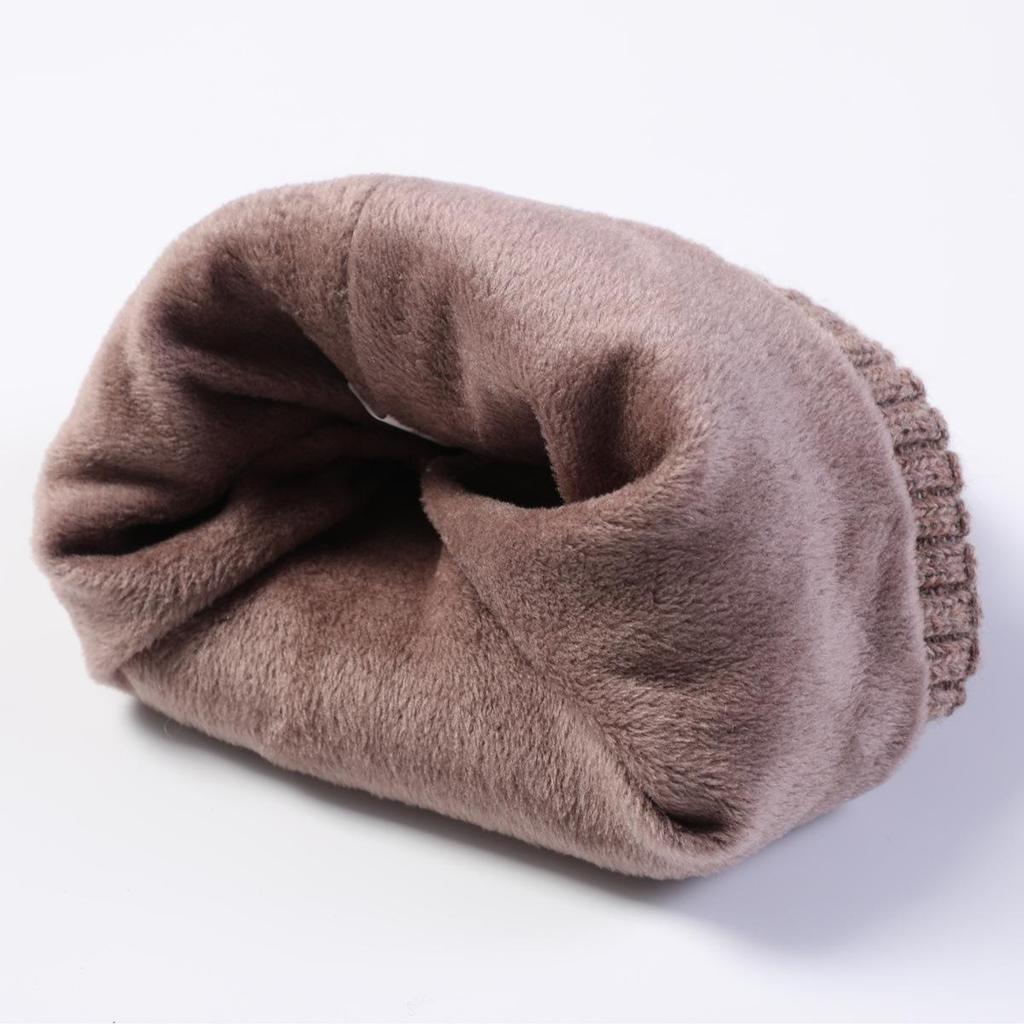 New Plus Velvet Men's Solid Color Knitted Pullover Cap Autumn and Winter Warm Cycling Ear Protection Cap