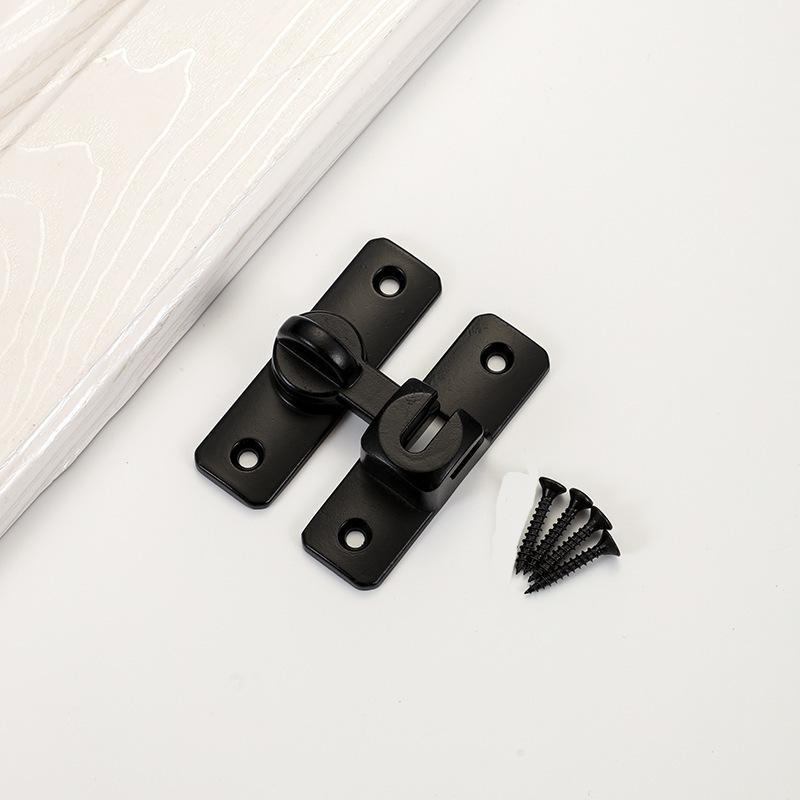 1pc Perforation-Free Door Buckle - Anti-Locking & Anti-Theft Heavy-Duty Aluminum Alloy & Stainless Steel Security Hardware, Sleek Metallic Finish