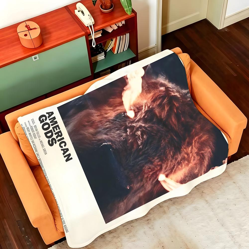 Novel A-American G-Gods Throw Flannel Cozy Print Blanket, Portable, Durable Machine Washable Cute Cool