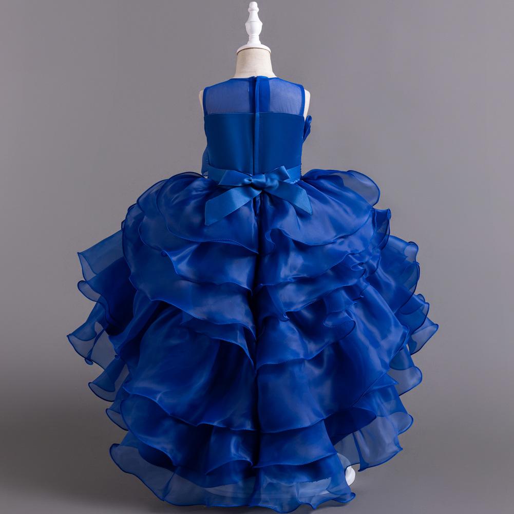 Girls Dress Flower Girl Tail Dress Organza Cake Princess Child Dress Wedding Pom Pom Dress  Little Girl's Favourite Dress Dresses